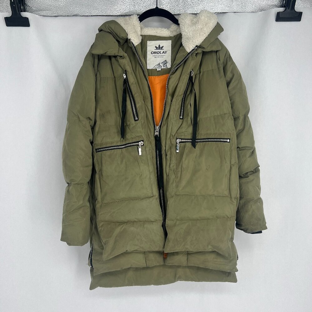 OLAY Women's Olive Green Puffer Coat